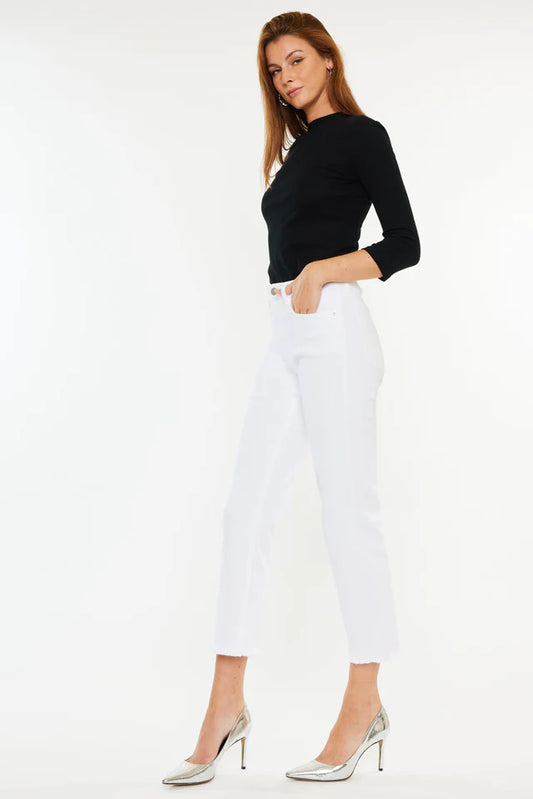 WHITE CROPPED JEANS
