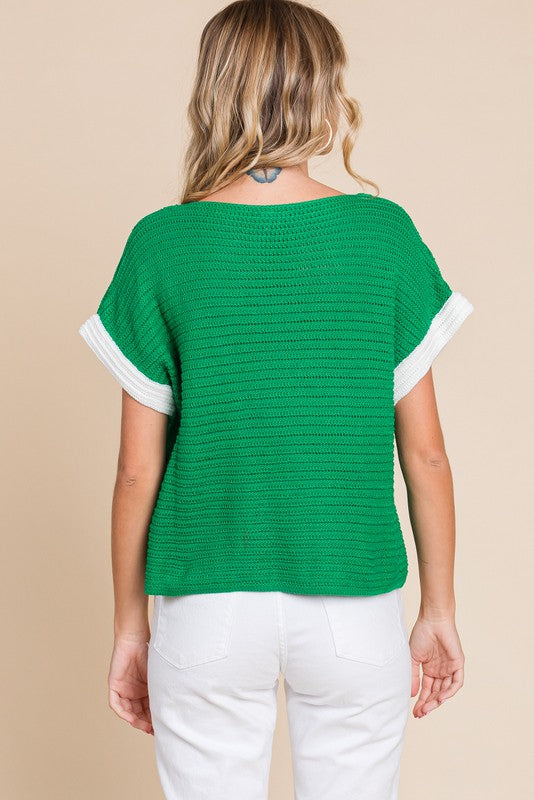Waterlily Short Sleeve Sweater