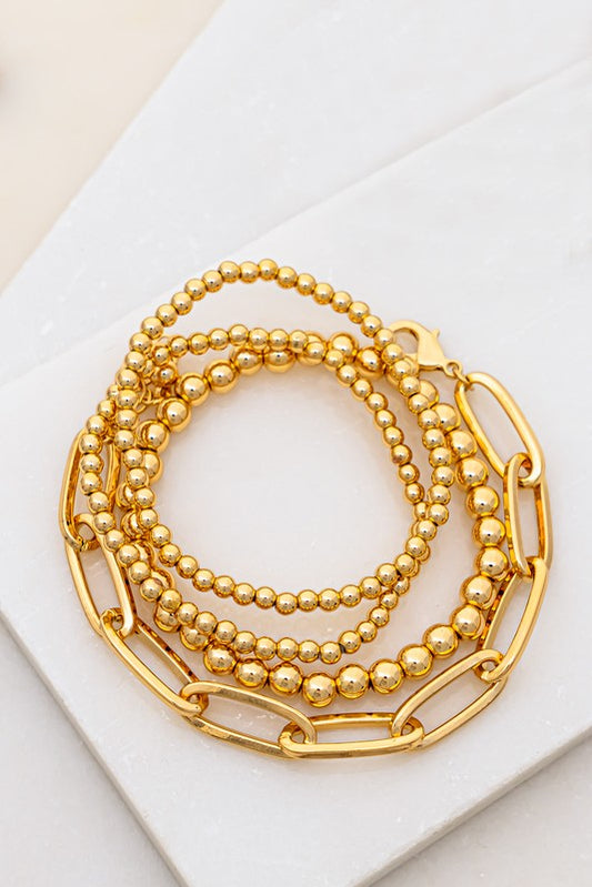 Set Of 4 Gold Bracelets
