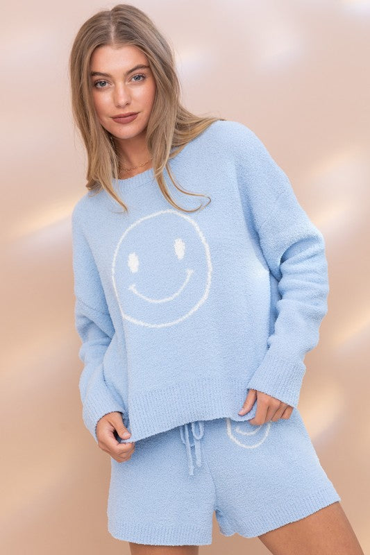 DON'T WORRY, BE HAPPY TOP SHORTS SET LOUNGE WEAR