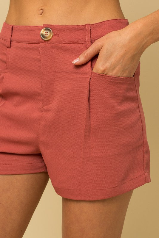 Trendy Front Pleated Shorts