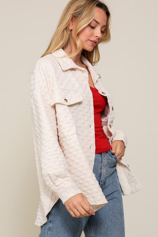 BEST SELLING WOMENS SHACKET LONG SLEEVE QUILTED LIGHTWEIGHT