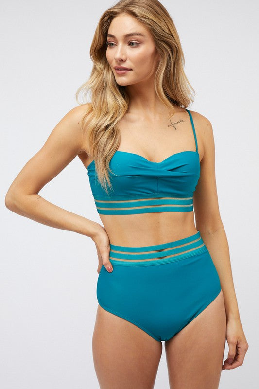 Solid Two Piece Swimsuit