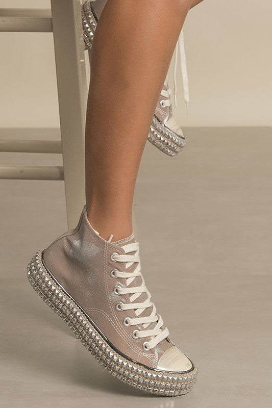 GO STUD OR GO HOME D-CHANTEL-HIGH TOP, STUDS, SNEAKERS